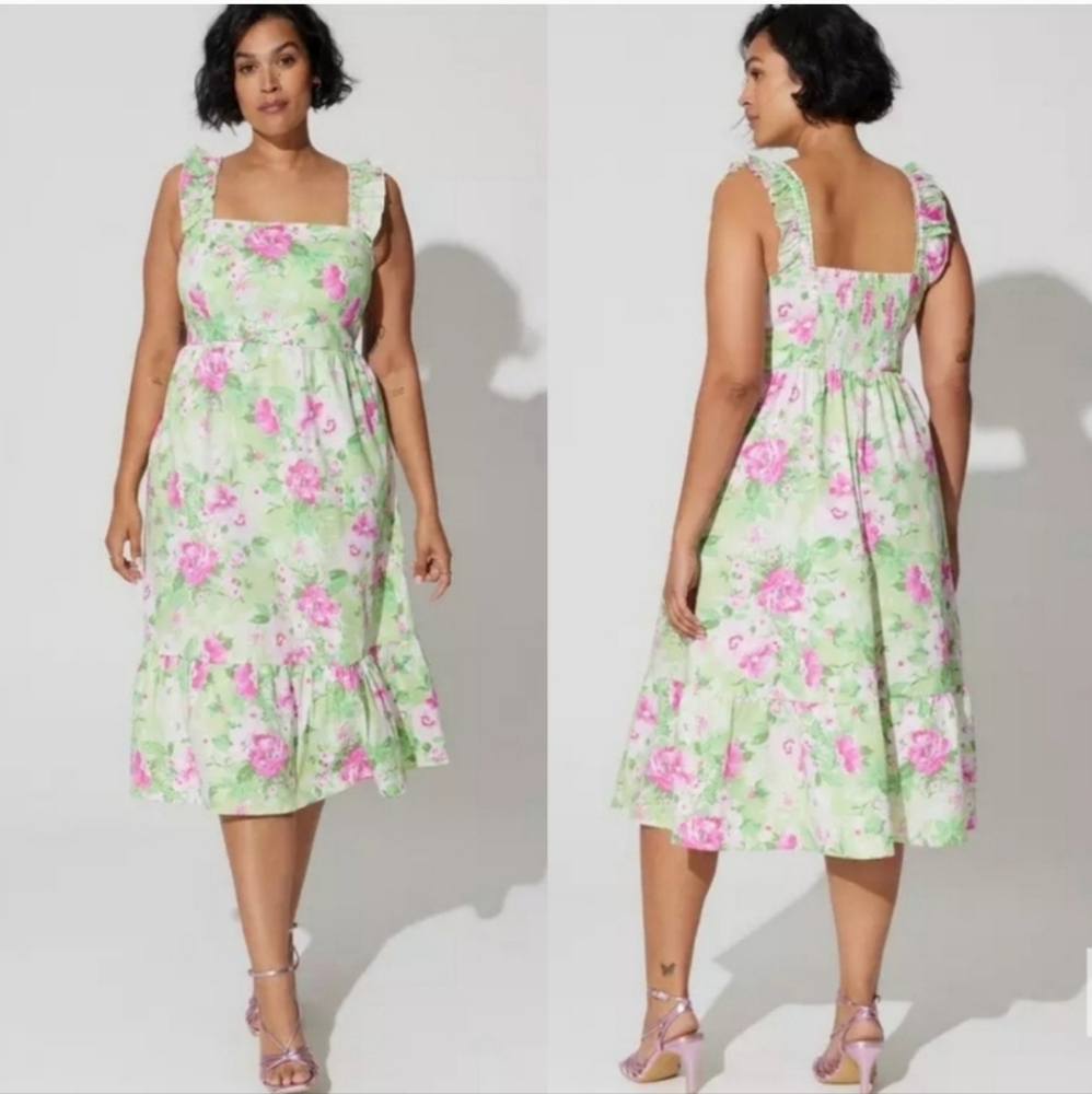 Torrid Size 1 Sleeveless Poplin Spring Dress